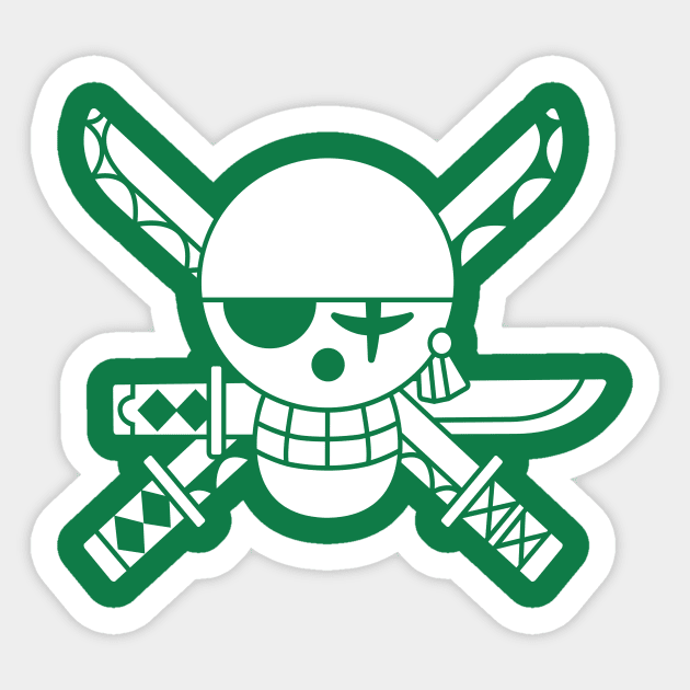 Zoro Jolly Roger 2 Sticker by onepiecechibiproject